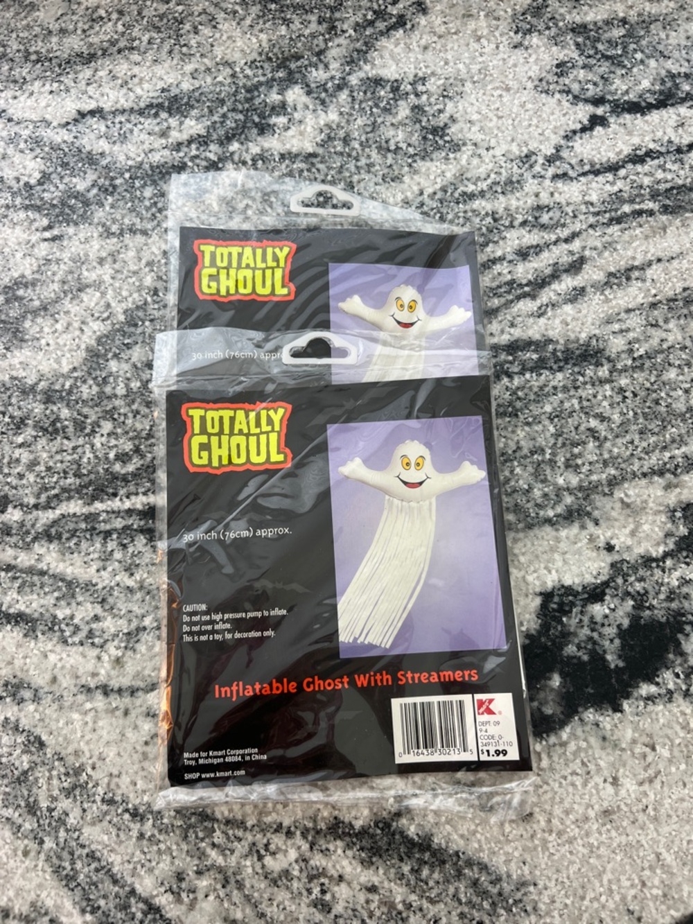 TOTALLY GHOL Vintage Kmart Inflatable Ghost with Streamers - White